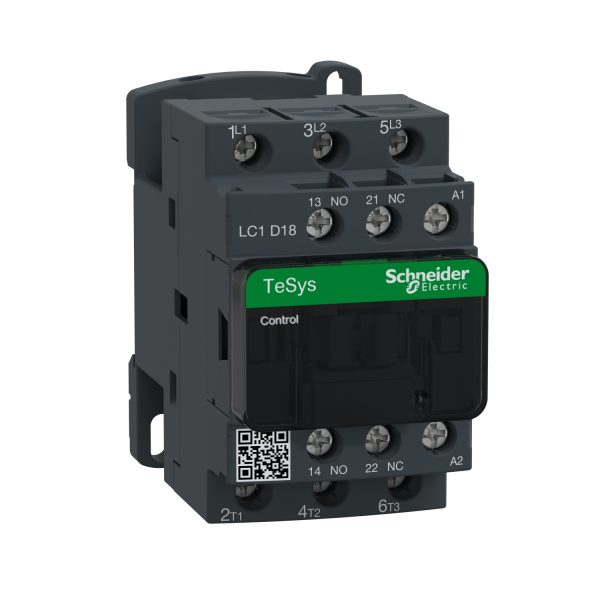 شنايدر LC1D18E7 كونتاكتور | TeSys D - 3P(3 NO) - AC-3 - <= 440 فولت 18 أمبير - 48 فولت ملف تيار متردد