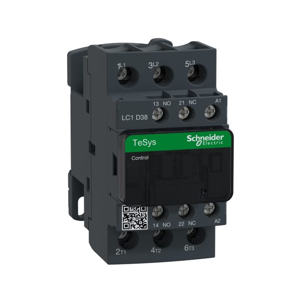 Schneider LC1D38E7 Contactor | TeSys D - 3P(3 NO) - AC-3 - <= 440 V 38 A - 48 V AC 50/60 Hz coil