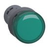 Schneider XA2EVMD3LC Harmony | Pilot light, plastic, green, Ø 22 mm, with integral LED, 220 V DC, Anti-interference